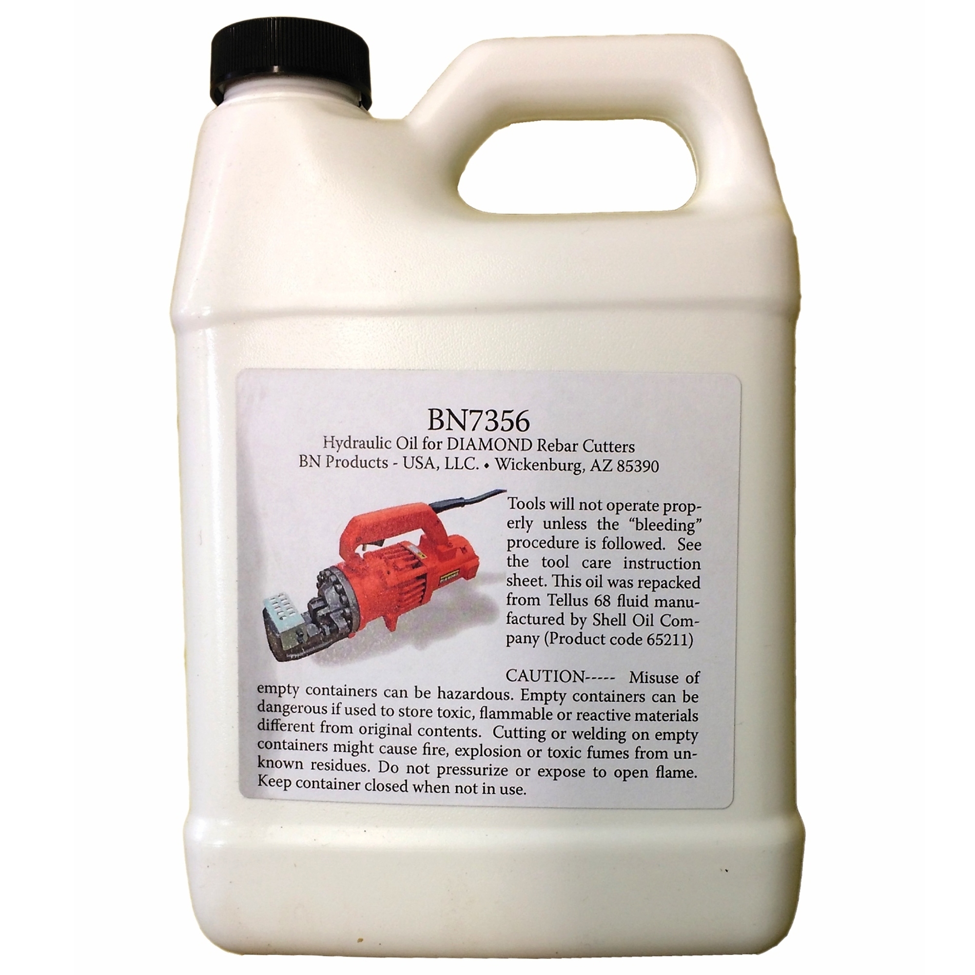 BN Products, Hydraulic Oil for hydraulic rebar cutters/bender, Model# BN7356